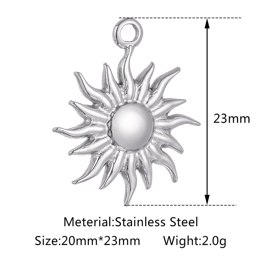 3pcs/Lot Stainless Steel Casting Sunburst Sun Moon Star Charms Pendant For DIY Necklace Bracelet Earrings Jewelry Accessories