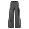 Mens Wide Leg Relaxed Fit Pleated Casual Trousers Pure Color Breathable Synthetic Blend Streetwear Style