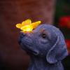 Solar Resin Dog Statue Light Outdoor Waterproof LED Garden Decor for Patio Yard Lawn Landscape Sculpture
