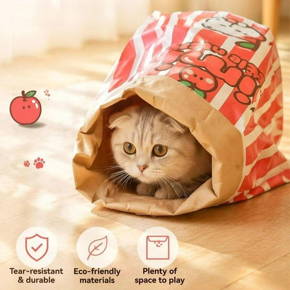 Hide-and-seek Kraft Paper Tunnel Chew Cat and Dog Kraft Paper Bag Creative Kraft Paper Cat Toy