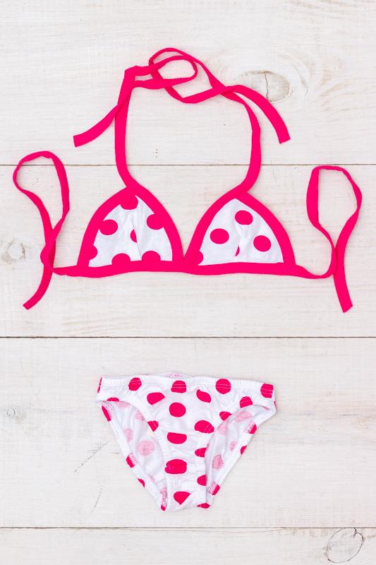 Girls’ Printed Swimwear – Padded-Free Tie Top & Comfortable Fit, Summer, 9593-043 HC