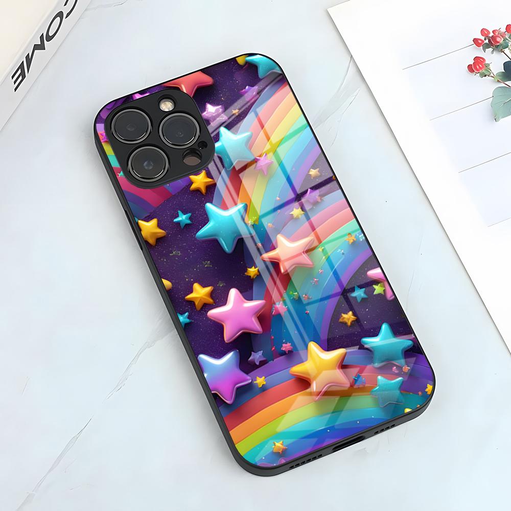 Cartoon R-Rainbow Brite Phone Case For IPhone 17 Pro Max 15 Pro 16 14 Plus 12 13 Mini 11 Pro Shockproof Glass Cover