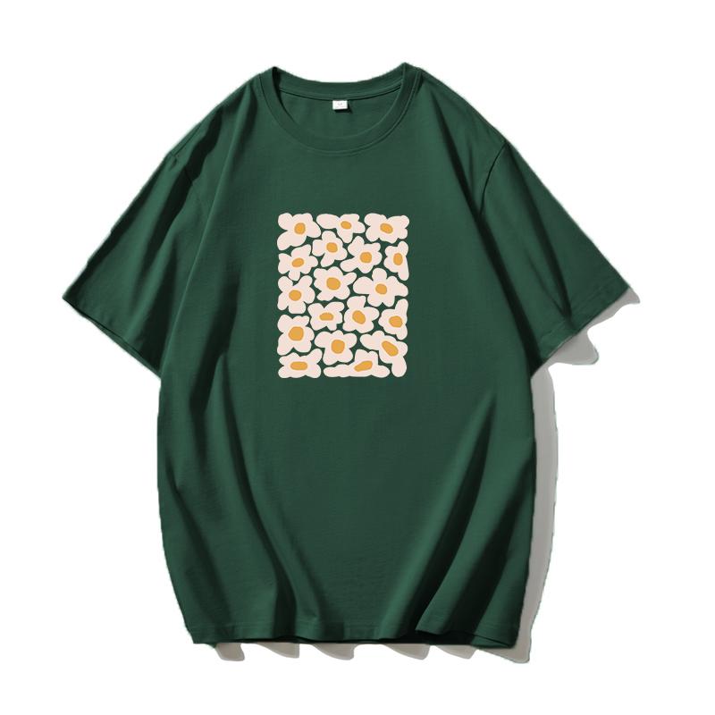 Shellsuning Oversized Art Printed T-shirts Women Summer Fashion Vintage 100% Cotton Soft Streetwear Couple Clothes Basic Tees Female Harajuku Tops