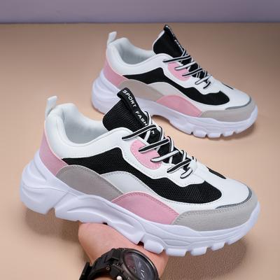 Breathable Mesh Chunky Sneakers Women's Fashion Platform Footwear Lightweight Anti-slip Casual Sports Shoes for Running Walking Traveling