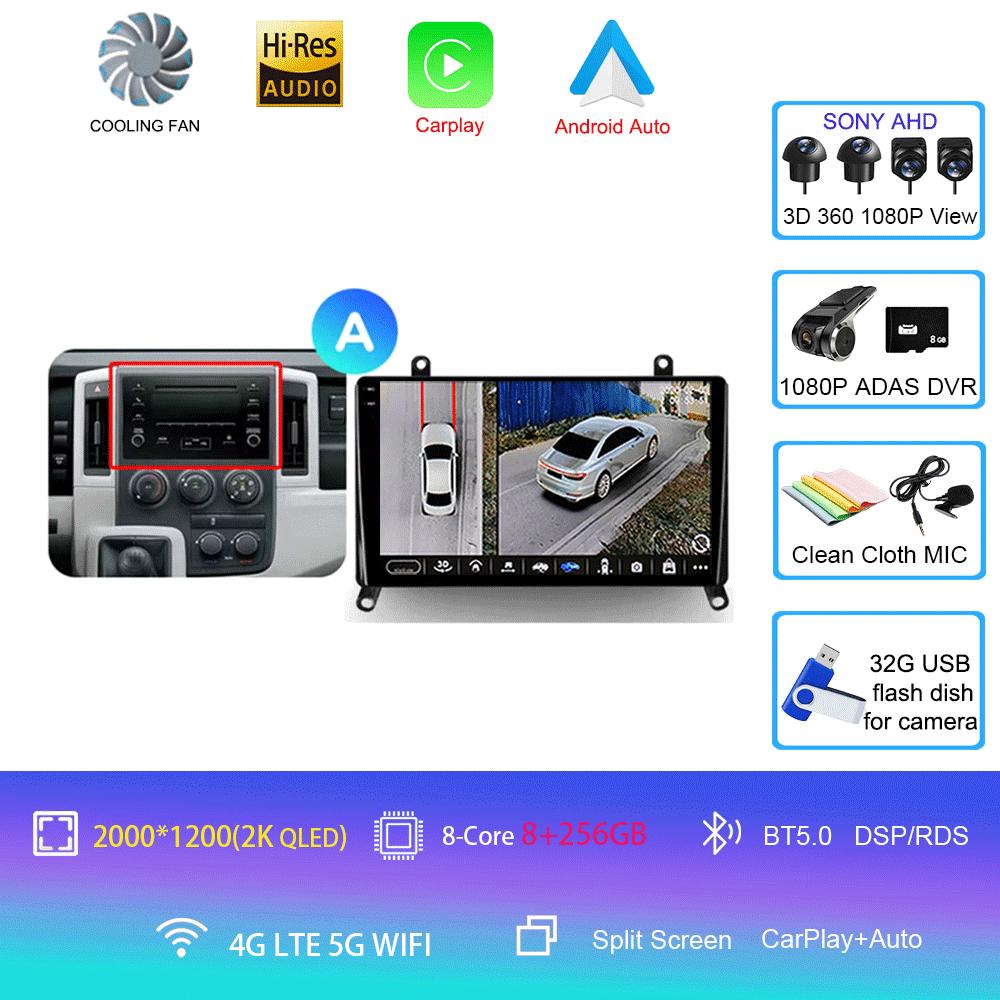 Car Radio for Toyota Hiace H300 VI 6 GranAce I 1 2019 - 2022 Multimedia Video Player Navigation GPS Android 14 2 Din Dvd