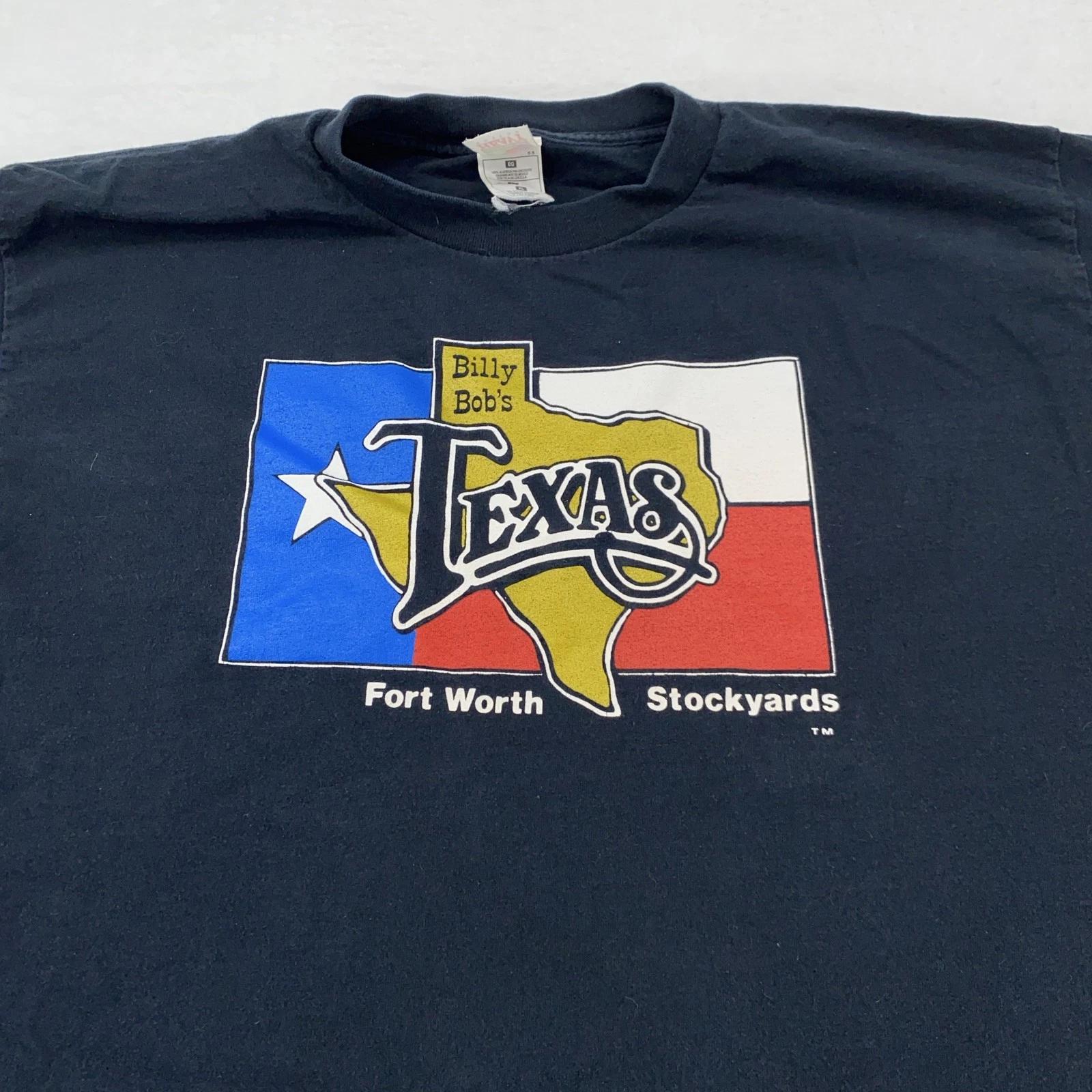 Винтажная рубашка Billy Bob s Texas L/XL Черная Форт-Уэрт Стокъярдс Кантри-музыка L