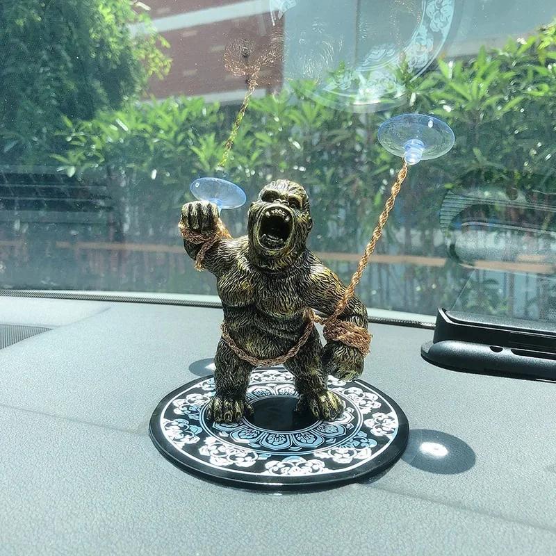 Car Interior Decoration Gorilla Center Console Personality for Goods Accessories Black
