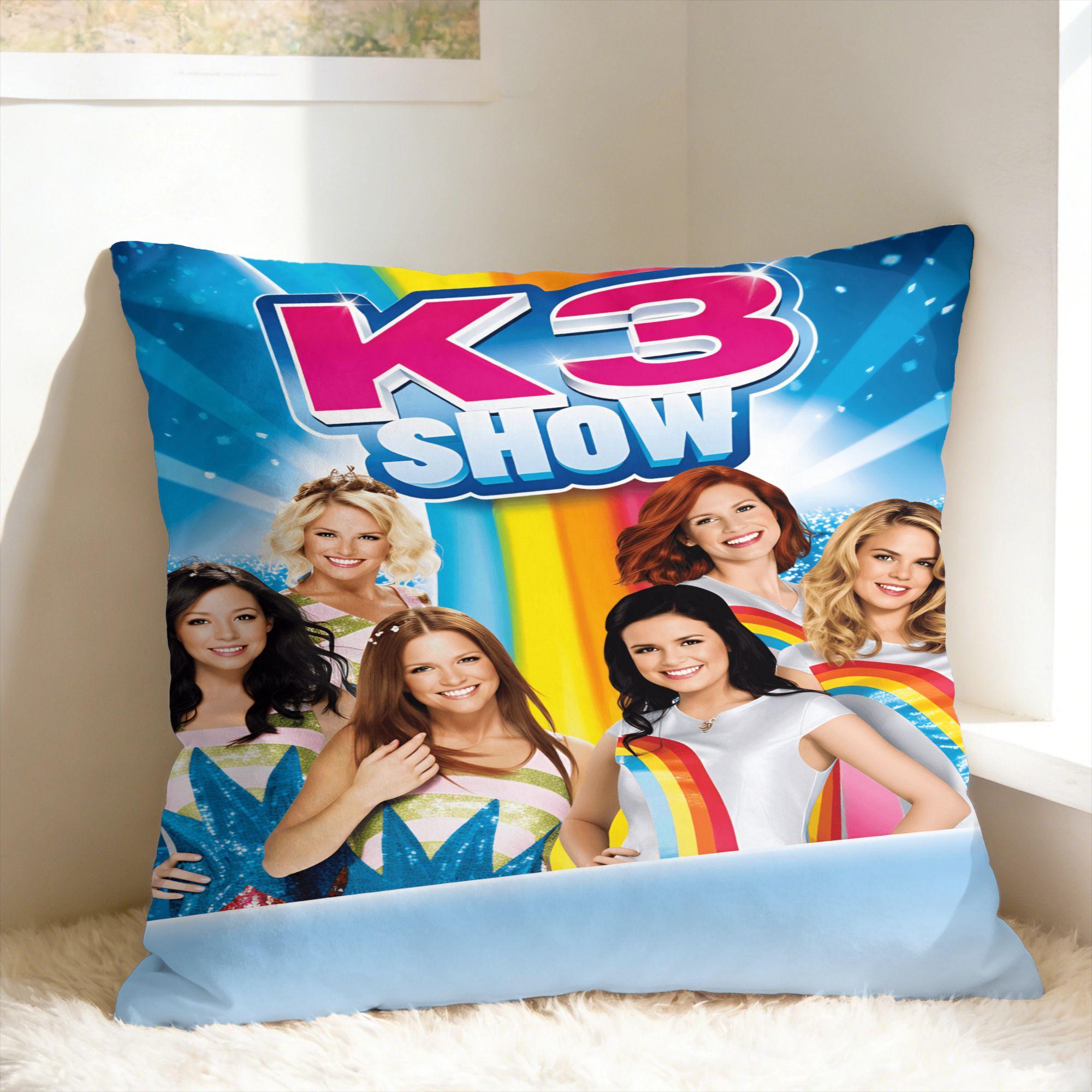 Kussenhoes K3 Studio100 Vierkante Kussenhoes Voor Bank Slaapkamer Woondecoratie Schattige Grappige Kussenhoezen Short plush 40*40(CM)-1Pcs