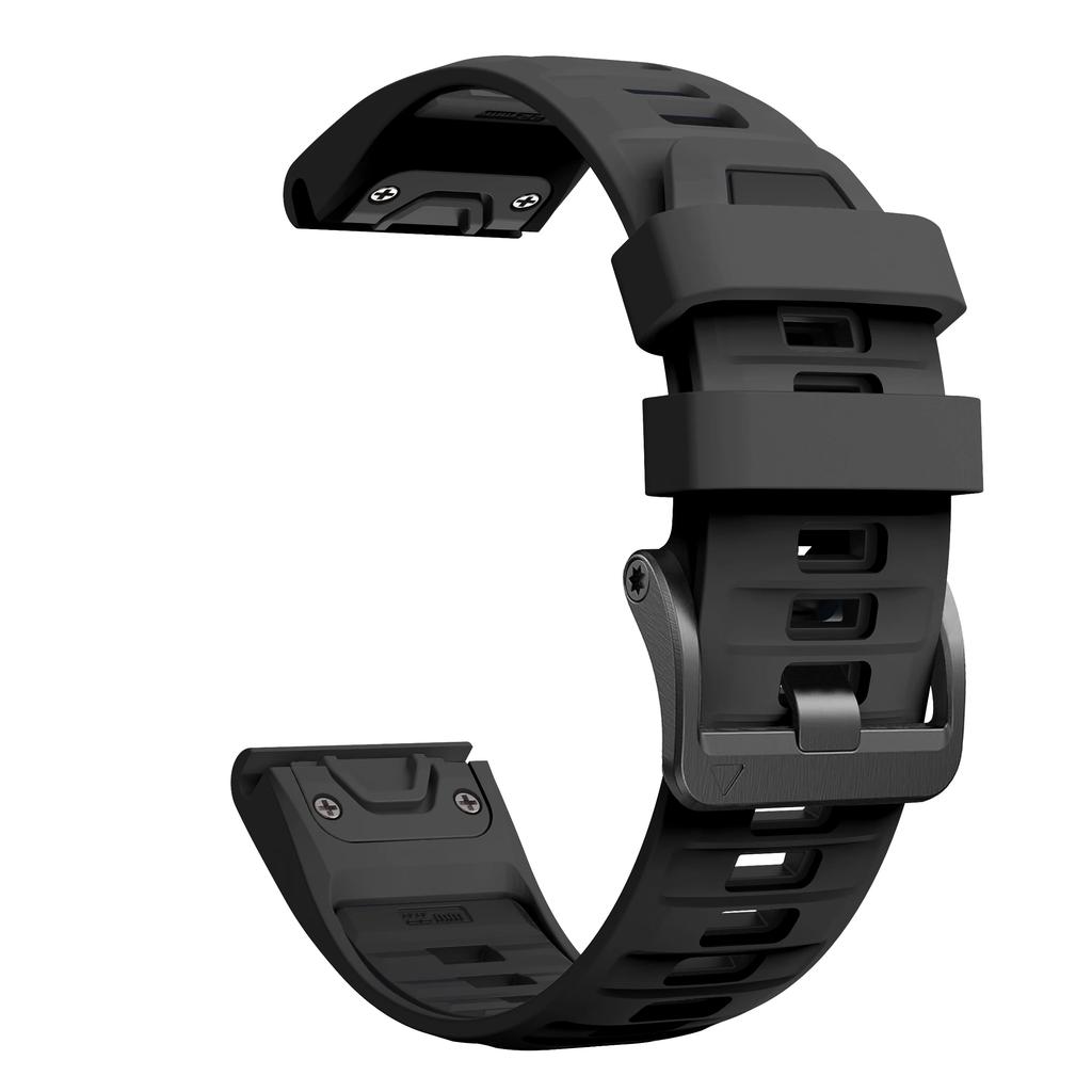Screw Steel Buckle Silicone Strap For Garmin Fenix 8 7 E 47mm 7X Pro 51mm Epix/6 6X/Instinct 3 50mm 45mm QuickFit 26mm 22mm Band