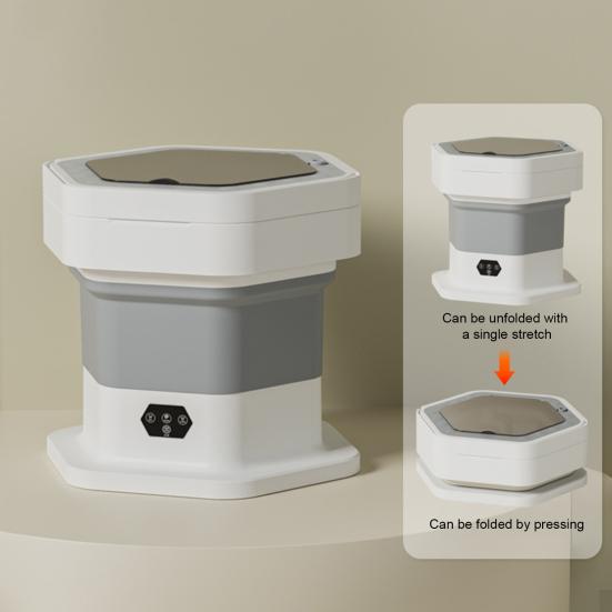 Skládací přenosná mini pračka 8L Kompaktní pračka na spodní prádlo Ponožky Dětské oblečení Poloautomatická pračka pro kolej Karavan Cestování a Malé prostory