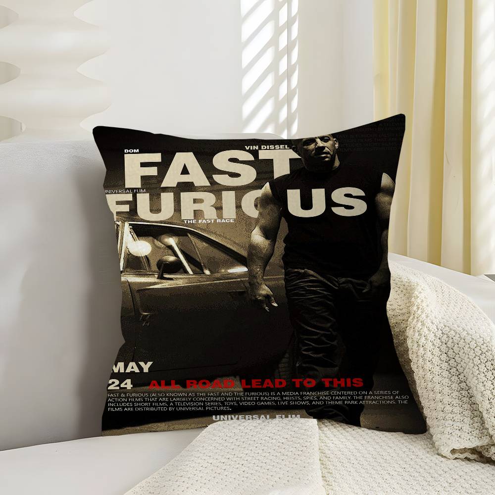 FFast and Furious Classic Movie Cushion Cover Pillowcase Upholstery Sofa Throw Pillow Home Decor Pillowcas