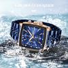 LIGE Luxury Square Sport Man Wristwatch Waterproof Luminous Chronograph Quartz Men's Watches Stainless Steel Men Watch Reloj