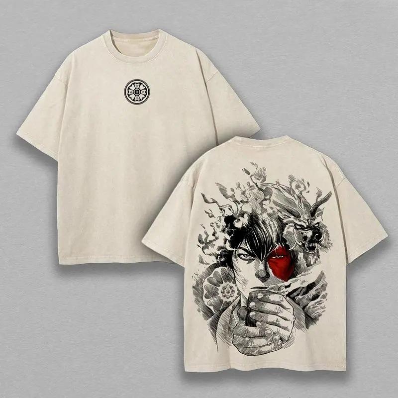 Hot Anime Avatar The Last Airbender Zuko Print T-shirt Men Women Oversized Clothing Cotton Tshirt Retro Washed T Shirt Male Tops