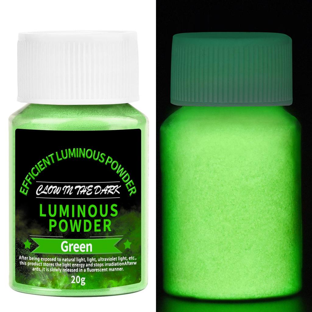 20g Polvere Fluorescente Vernice Luminosa Pigmento Resina Epossidica Pittura Fai da Te Unghie Brilla al Buio Trucco Pittura Corporea Decorazione Festa