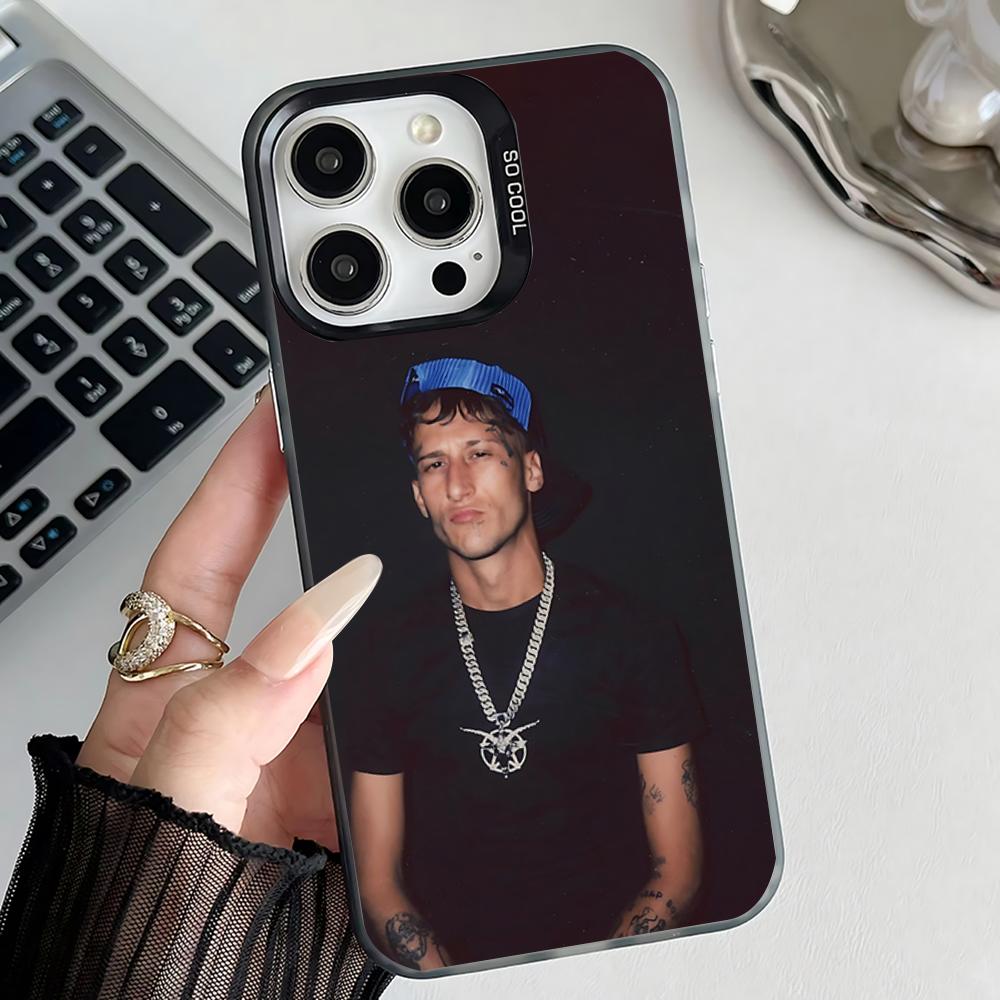 

Rapper Y-Yung BeefS Phone Case For iPhone 16,15,14,13,12,11,Mini,Pro,E,MAX Gray Matte Silicone Black Cover iPhone13mini