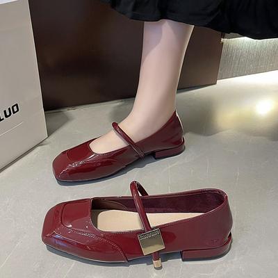 Shoes for Women New Fashion Medium Heeled Women Single Shoes Soft and Comfortable Red Ballet Shoes