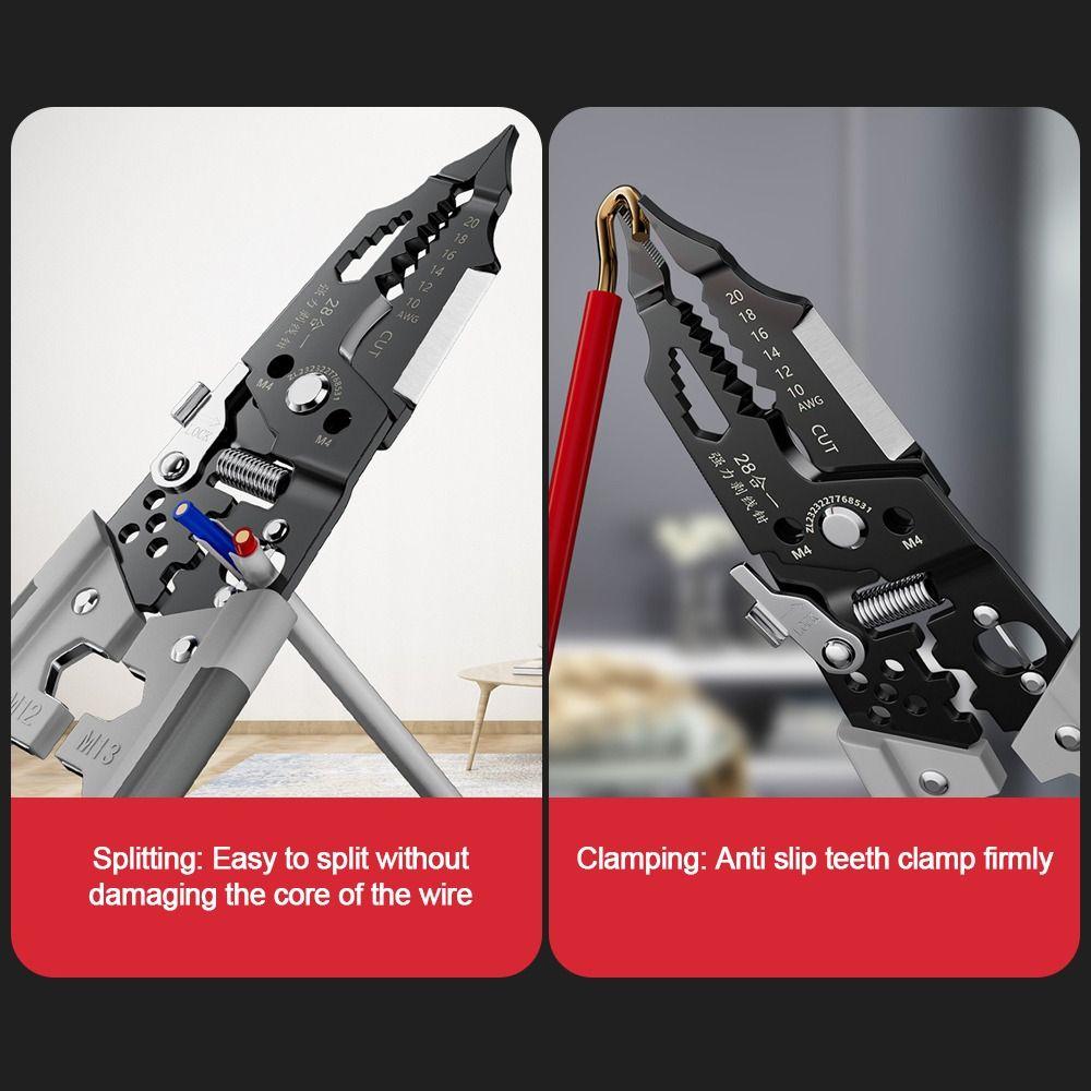 Useful Metal Wire Stripper Ergonomic Handle Multi-function Crimpper Electricians Hand Tools Wireman Maintenance Tool