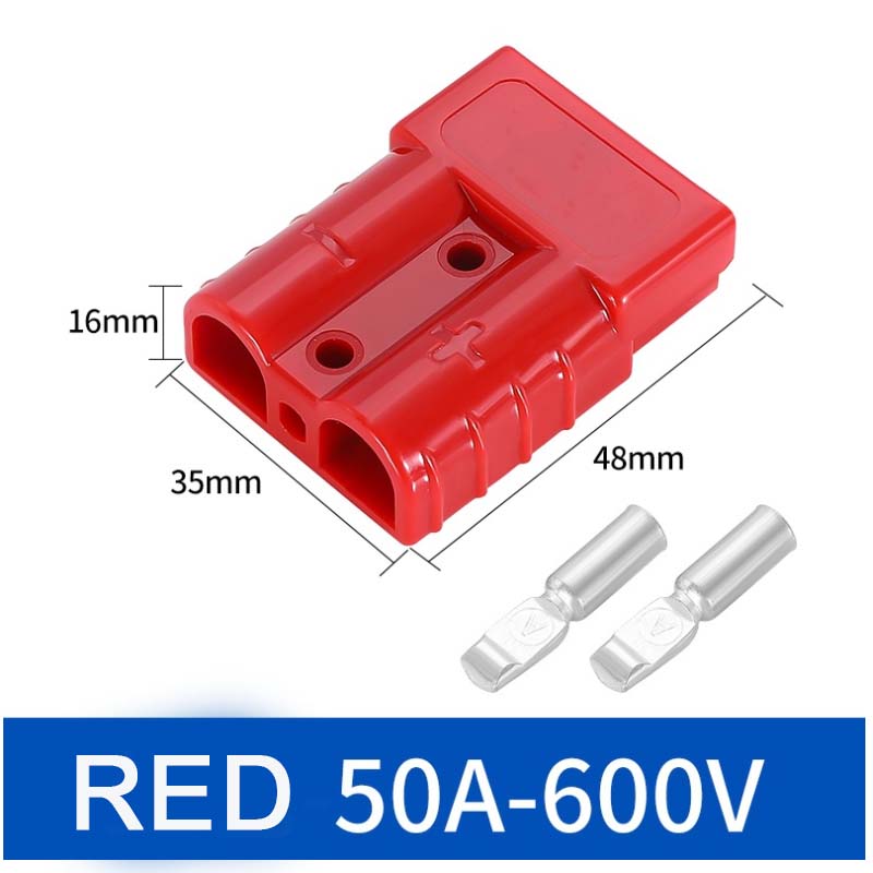 

2PCS For Anderson 50A Plug Cable Terminal Battery Power Connector Kit Quick Plug Battery Charging Connector