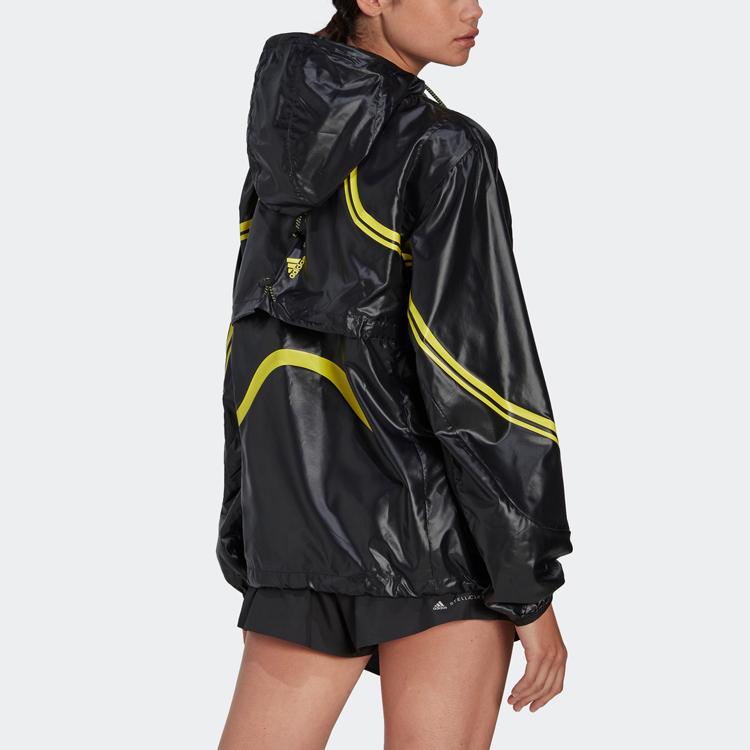 Adidas X Stella McCartney Logotrykk Hettejakke med Glidelås Damejakker Svart Gul HI6053