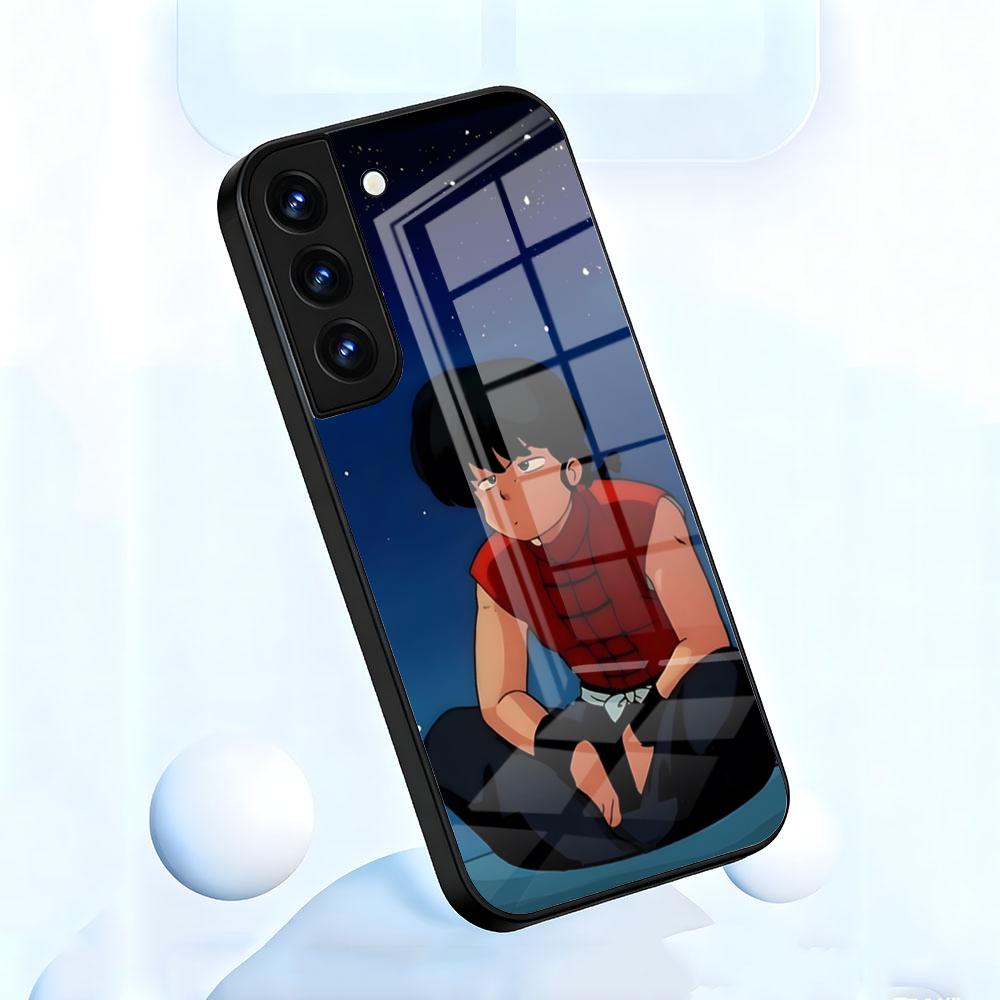 Cartoon R-Ranma 1 2 Phone Case For Samsung S26 S25 S24 FE S23 S22 S21 Plus S20 Ultra Note20Ultra Black Glass Cover