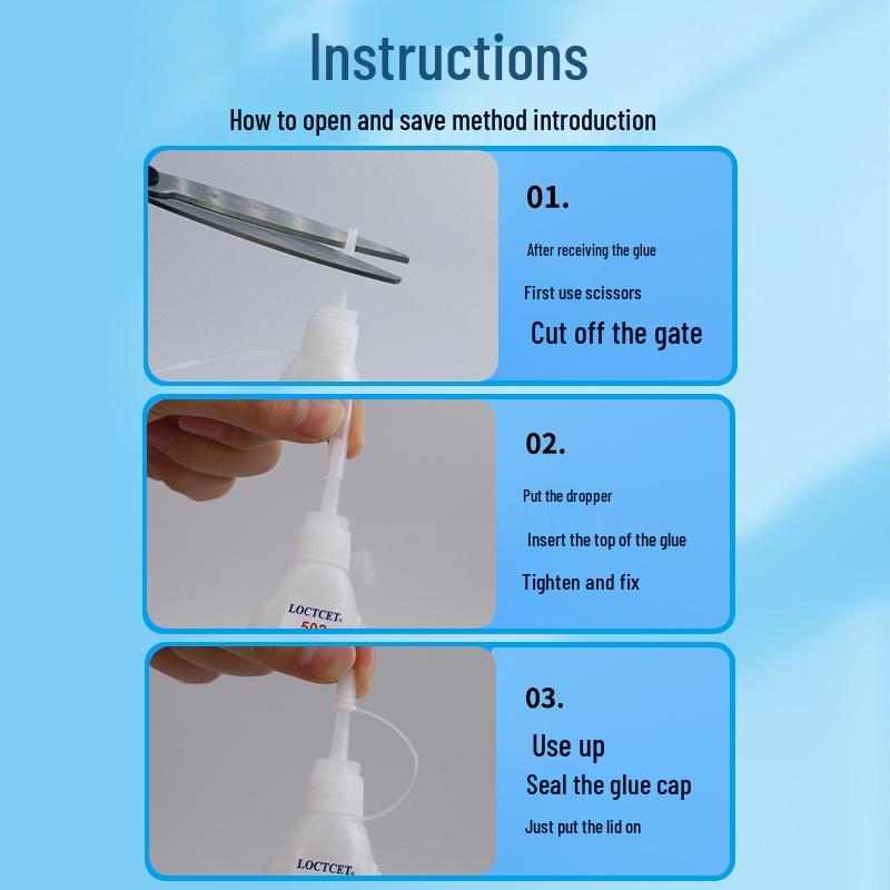 Univerzální 502 Rychleschnoucí Vodotěsné Super Lepidlo na Dřevo, Plast, Sklo & Kov