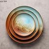Kiln Changes Retro Ceramic Shallow Plate Steak Plate Sushi Plate Salad Plates Dessert Dish Molecular Cuisine Creative Tableware