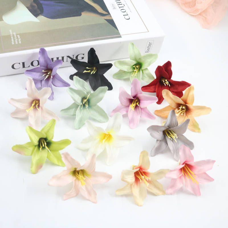 10/30PCS Silk Lily Artificial Flower Wedding Festival Party Garden Home Room Vase Table Decoration Wreath Scrapbook Diy Gift Box