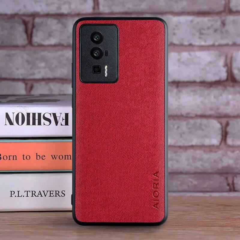 Deksel til Poco F5 Pro F5 5G coque Luksus tekstil Lær hud mykt hardt telefondeksel til xiaomi poco f5 pro deksel funda capa