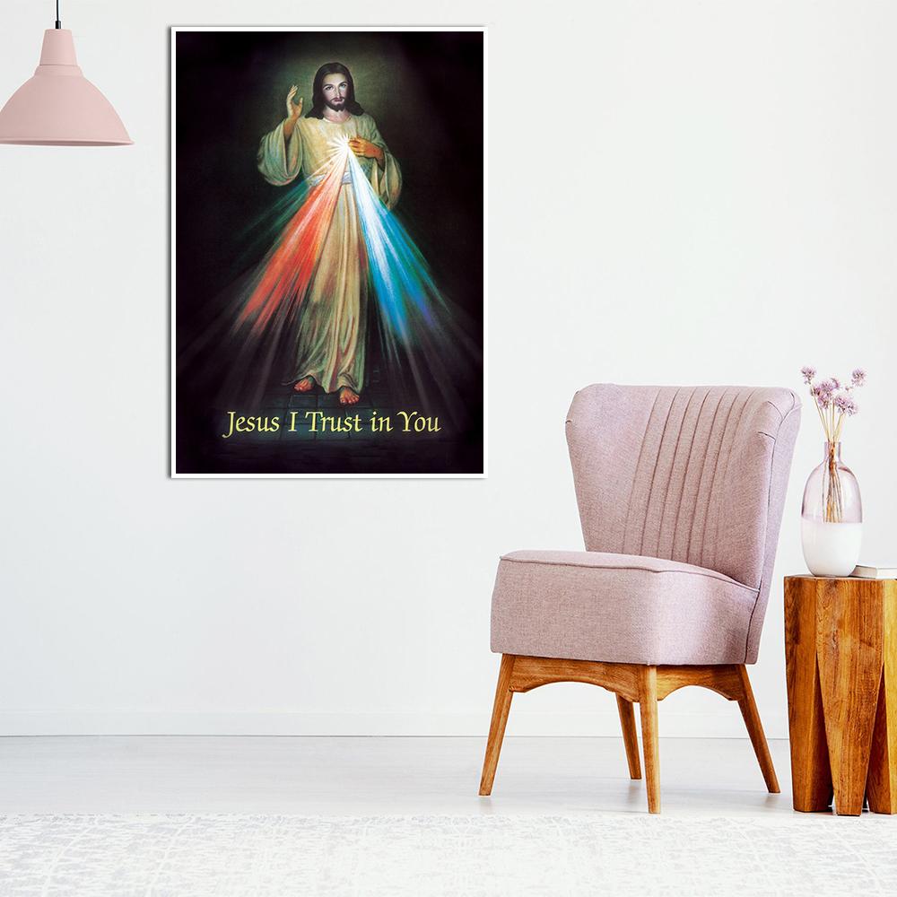 Divine Mercy Heart of Jesus Canvas Painting Print Religious Wall Art Poster Cheistianity Picture Living Room Home Decor Cuadros