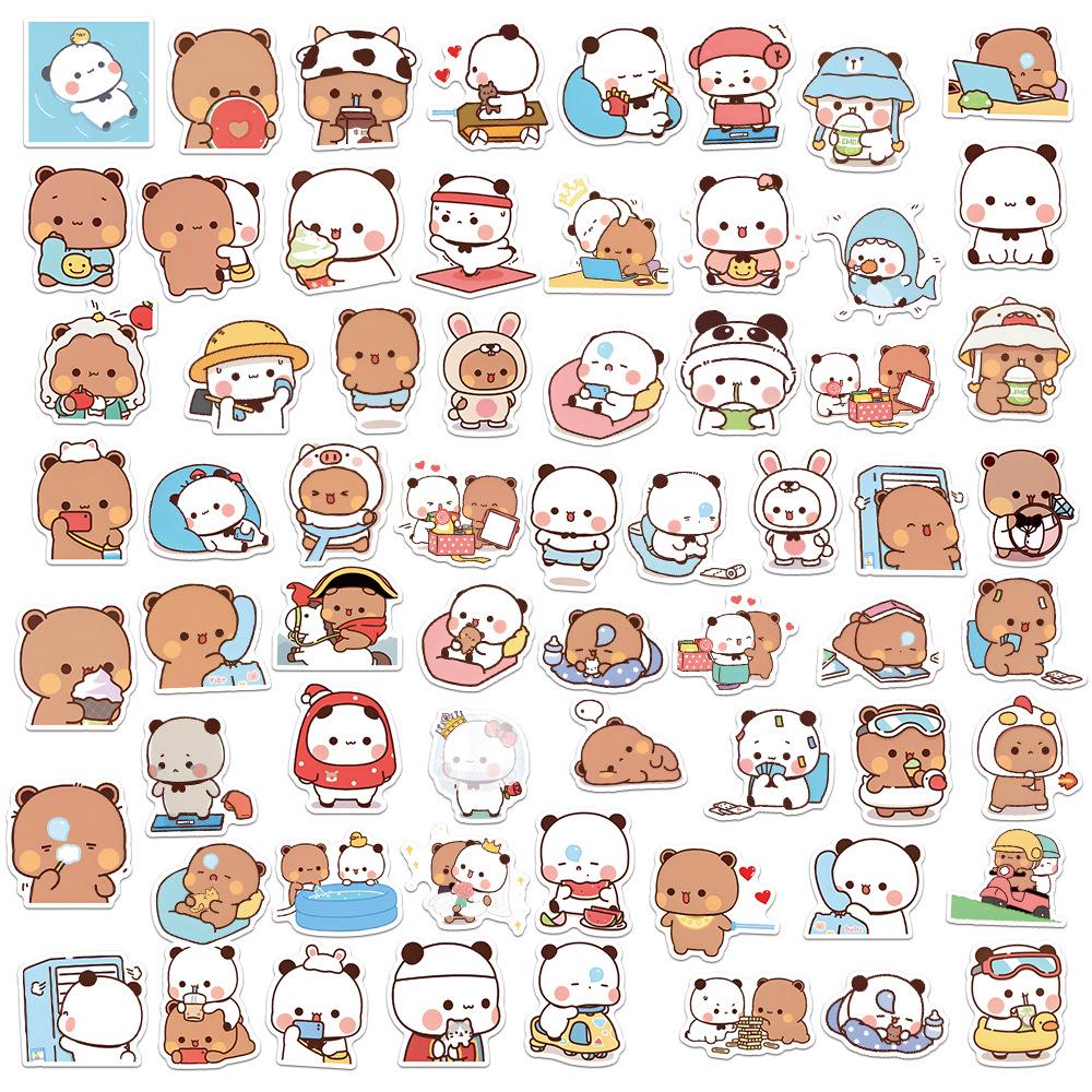 

64-Piece Cute Cartoon Stationery Sticker Set for Children s Notebooks