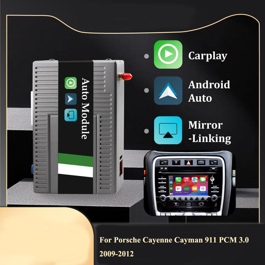 Sinairyu Wireless CarPlay Android Auto Compatible For Porsche Cayenne Cayman 911 PCM 3.0 2009-2012 Mirror-Link