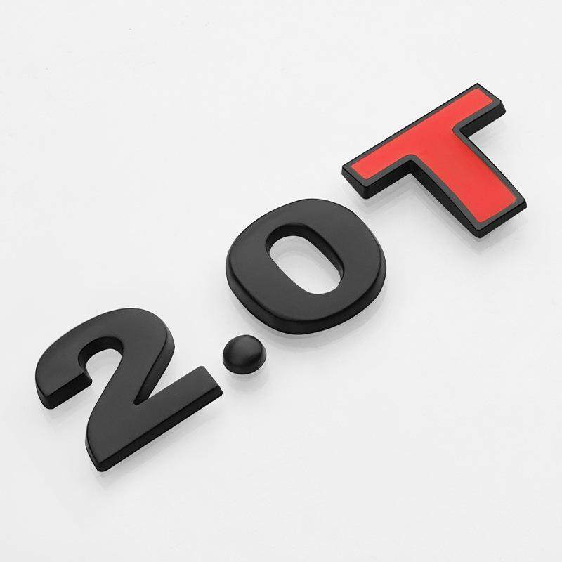 Car Displacement Label 1.4T1.8T2.0T3.0T2.0L2.4L3.0L Metal Modified Displacement Car Sticker Car Tail Label