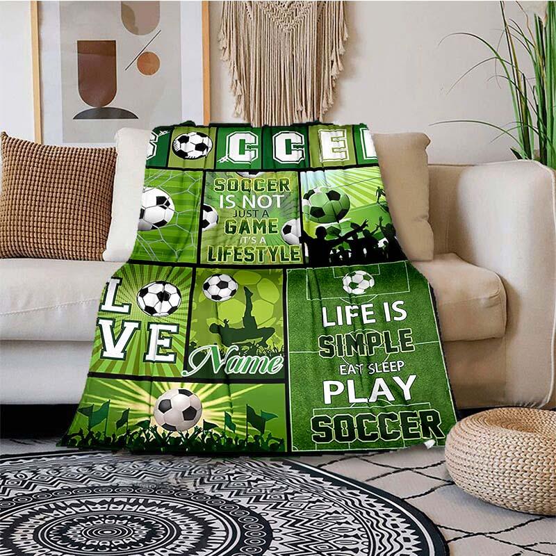 Camouflage Football Customize Your Name Blanket Used For Chair Office Sofa Bed Camping Soft And Warm Giving Friends And Relatives Birthday Graduation