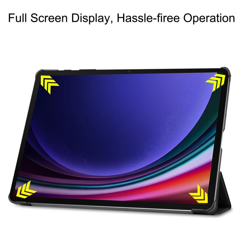 For Galaxy Tab S9FE Plus 12.4inch Tablet Case Tri-Fold Ultra-Thin Stand X610 Tablet Cover