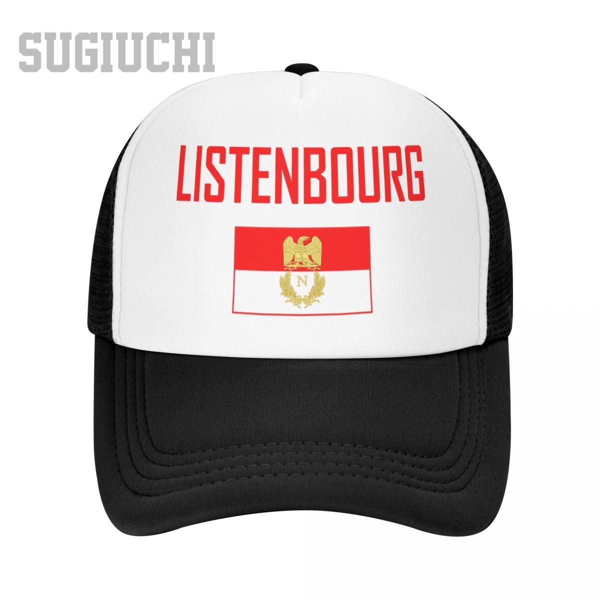 

Unisex Mesh Cap Hat LISTENBOURG Flag And Font Trucker for Unisex Women Baseball Caps Outdoors Cool