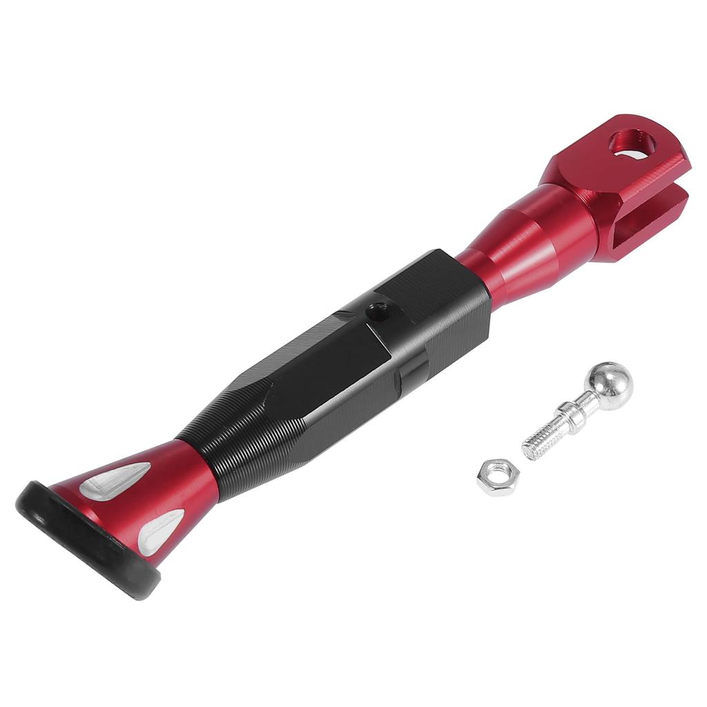 Motoforti Adjustable Universal Motorcycle Kickstand Side Support Stand Set, CNC Aluminum Alloy, Red