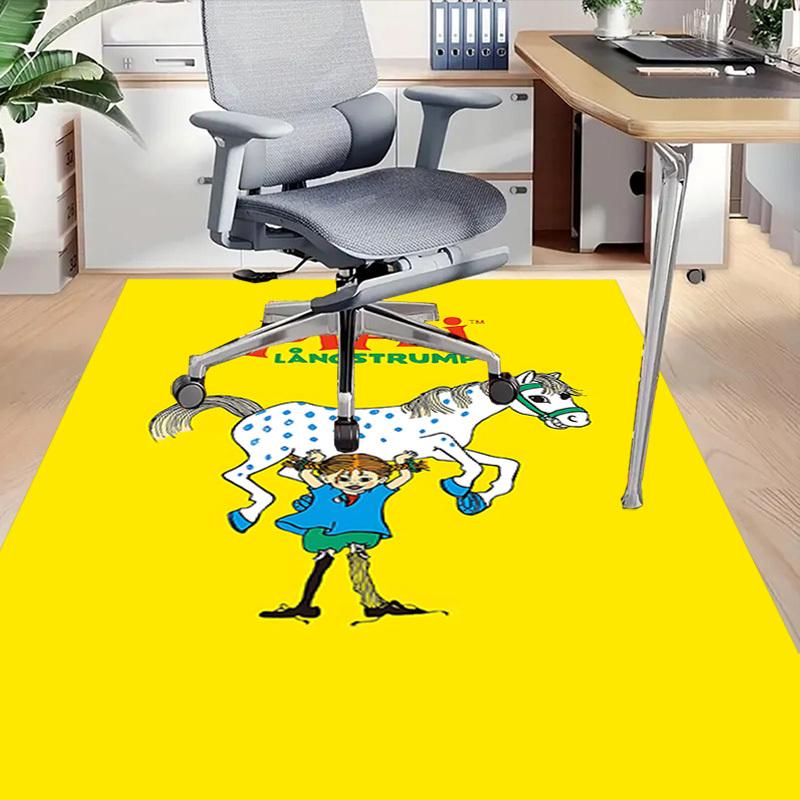 1PC Pippi Langstrump Horse Extra Large Non Slip Floor Carpet, Office, Family, Bedroom, Studio Large Area Rug Indoor Rugs