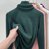 Double-sided German velvet turtleneck bottoming shirt for women's autumn and winter new long-sleeved T-shirt inside, heating and warm top