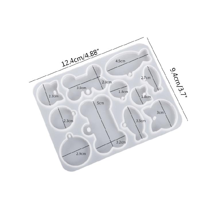 Bone Shaped Tag Silicone Resin Mold Kit with for Key Rings for DIY Crafts Jewelr