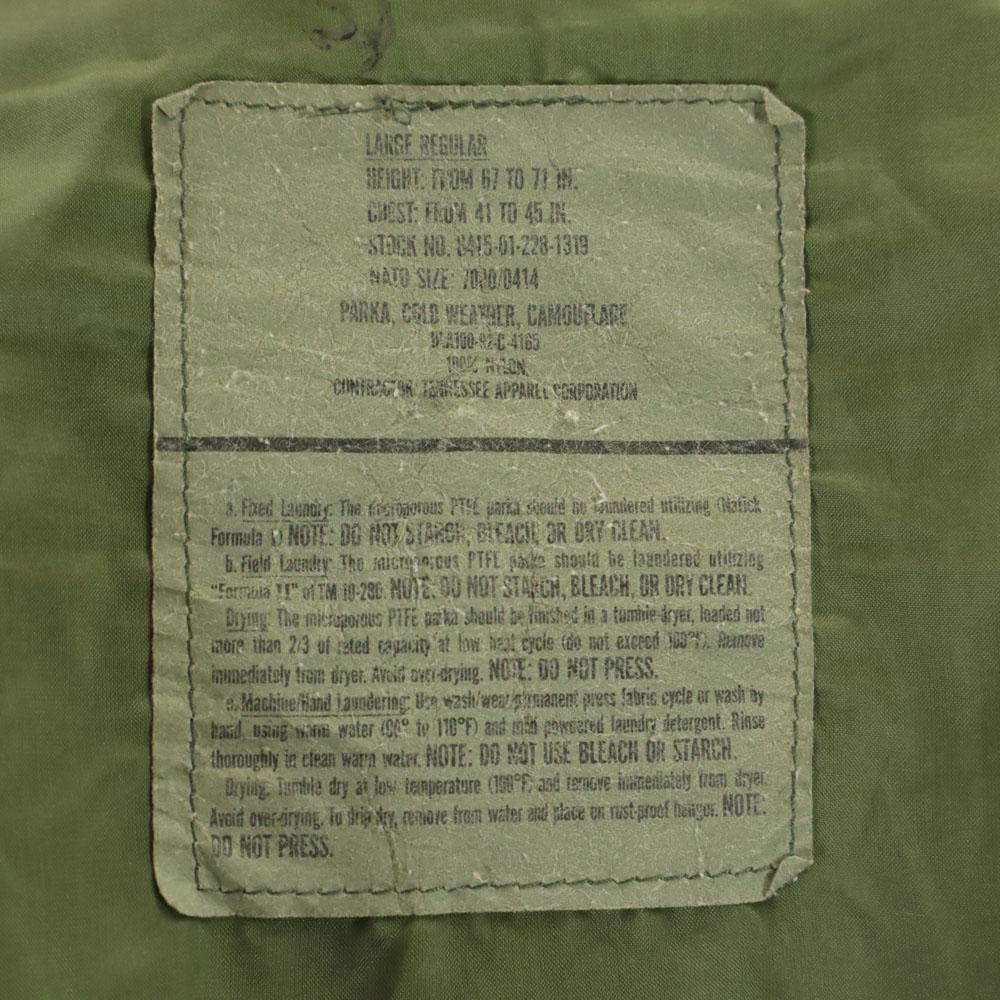 US ARMY 90s Gore-Tex ECWCS Ikuwax Woodland Duck Parker Men's Used