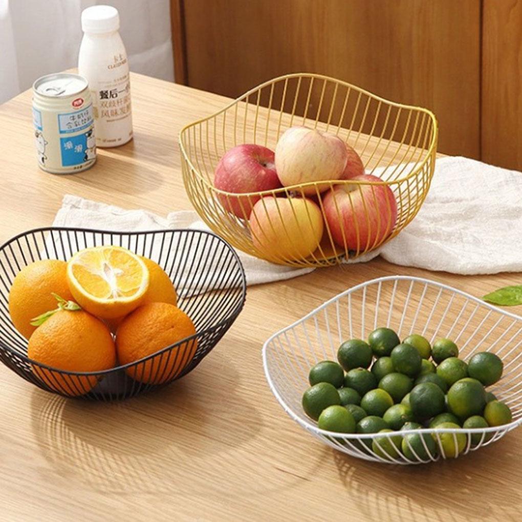 Metal Fruit Basket Wide Application Modern Style Large Capacity Metal Fruit Baskets Metal Fruit Bowl