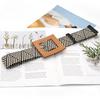 Vintage Breite Böhmische Gürtel Für Frauen Runde Holz Schnalle Geflochtenes Seil Gürtel Weiblich Lässig Häkeln Boho Kleid Taillenband