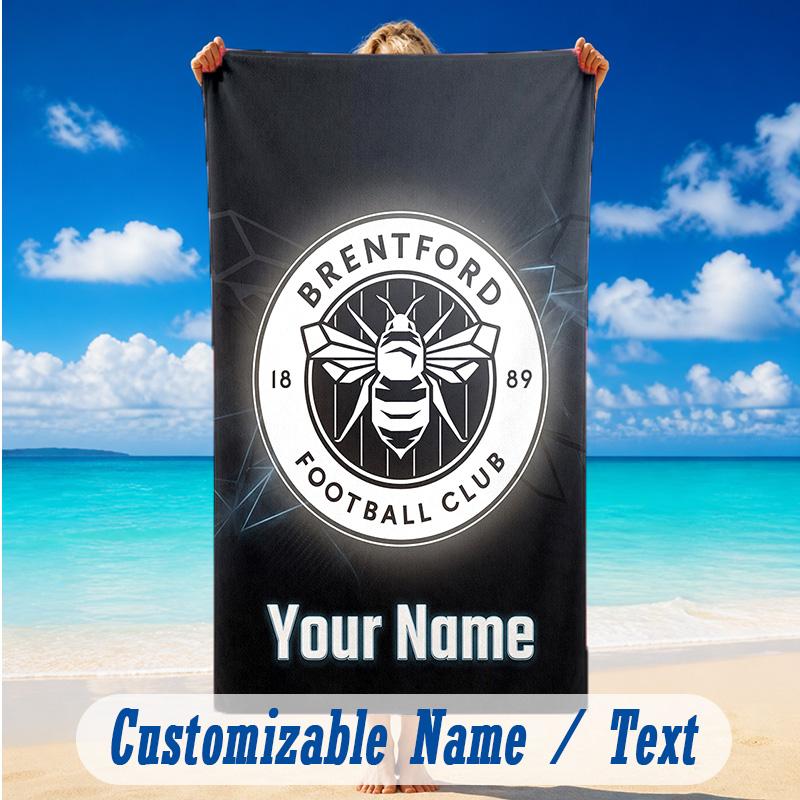 Beach Towel Custom Name Text, Quick Dry Large Towel For Beach HomeBrentford Football