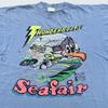 Vintage 70S THUNDERBOATS SEAFAIR T-Shirt XS Thin Cartoon Boat Surf Beach Race