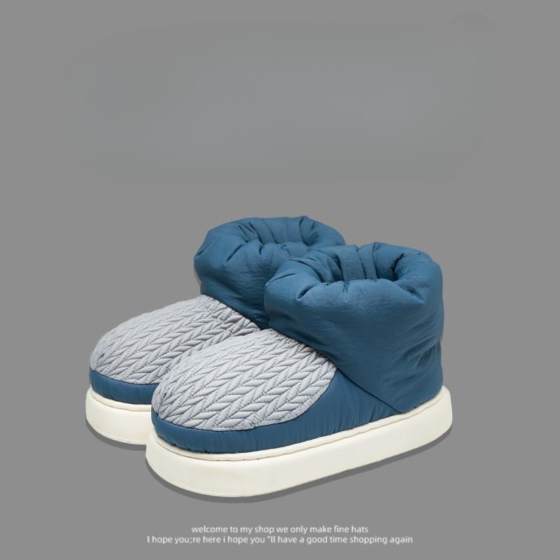 Men's Winter Fuzzy Warm Ankle Boots Waterproof Fur Lined Furry Slippers Non-slip House Slippers Home Shoes Indoor Outdoor Cozy Snow Boots for Male