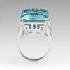 WOSIKATE Exaggerated Princess Square Blue Topaz Engagement Ring For Women Fashion Jewellery  CopperPlated Finger Ring