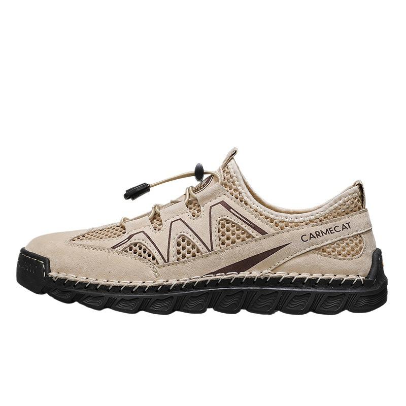 Summer 2025 First Layer Leather 46 Large Size Men's Sandals Breathable Hollow Casual Sports Mesh Cool Slippers