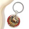 Keychain with Glass Horse Statue 2026 Year of Horse Good Luck Charm Solid Keyring Keys Backpacks Car Ornament