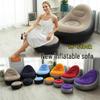 Inflatable Foldable Outdoor Sofa Bed & Footrest Flocking Lounger Chair