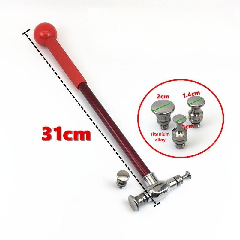 Car dent repair titanium alloy percussion leveling hammer carbon fiber rod hammer head sheet metal restoration anti-slip hammer
